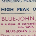 A poster for the Blue John Caverns and Mine from 1972.
